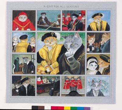 Illusztráció a Cats Galore! A kulturált macskák kompendiuma (kiad. 2015) alkotó: Susan Herbert