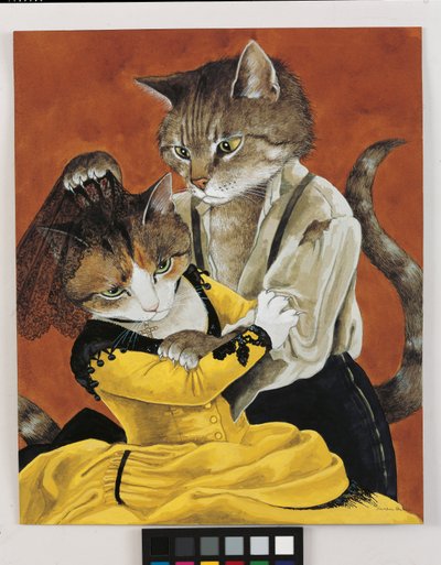 Illusztráció a Cats Galore! A kulturált macskák kompendiuma (kiad. 2015) alkotó: Susan Herbert