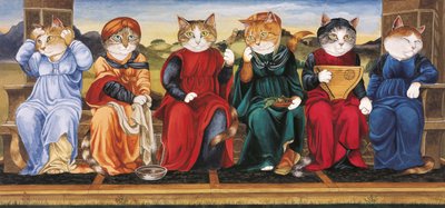 Illusztráció a Cats Galore! A kulturált macskák kompendiuma (kiad. 2015) alkotó: Susan Herbert