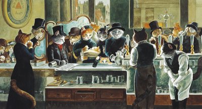 Illusztráció a Cats Galore! A kulturált macskák kompendiuma (kiad. 2015) alkotó: Susan Herbert