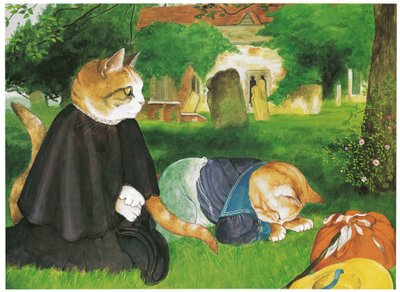Illusztráció a Pre-Raffaelite Cats (kiadó 1999) című kötetből alkotó: Susan Herbert