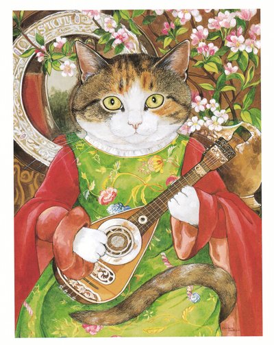 Illusztráció a Pre-Raffaelite Cats (kiadó 1999) című kötetből alkotó: Susan Herbert
