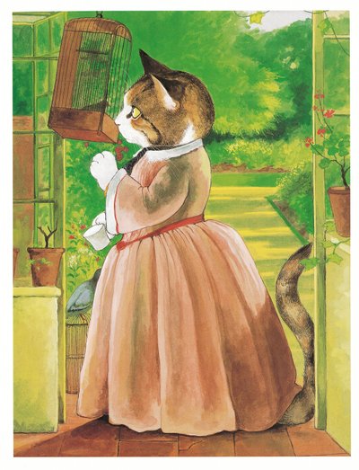 Illusztráció a Pre-Raffaelite Cats (kiadó 1999) című kötetből alkotó: Susan Herbert