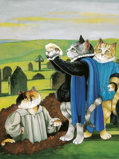Illusztráció a Shakespeare Macskákból: Poster Book (pub. 2016) alkotó: Susan Herbert