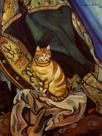 A macska Raminou ül egy ruhán alkotó: Suzanne Valadon
