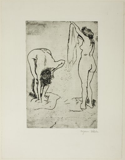 Két nő szárítja magát alkotó: Suzanne Valadon