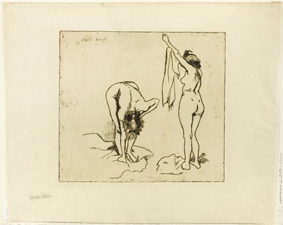 Két nő szárítja magát alkotó: Suzanne Valadon