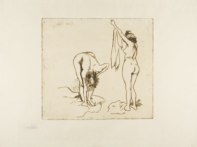 Két nő szárítja magát alkotó: Suzanne Valadon