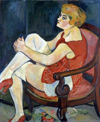 Nő fehér harisnyával, 1924. alkotó: Suzanne Valadon