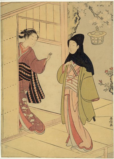 Egy esti látogatás (Junidan Soshi paródiája) alkotó: Suzuki Harunobu