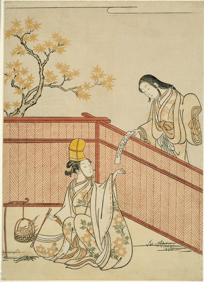 Égő őszi juharlevelek alkotó: Suzuki Harunobu