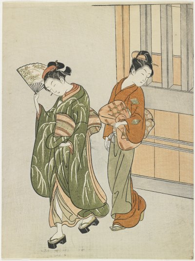 Szellő megtisztítása a legyezőtől, 1766 után alkotó: Suzuki Harunobu