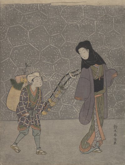 Démonzúzó íj, kb. 1765., kb. 1765. alkotó: Suzuki Harunobu