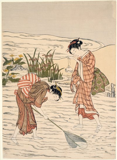 Horgászat a sekély vízben alkotó: Suzuki Harunobu