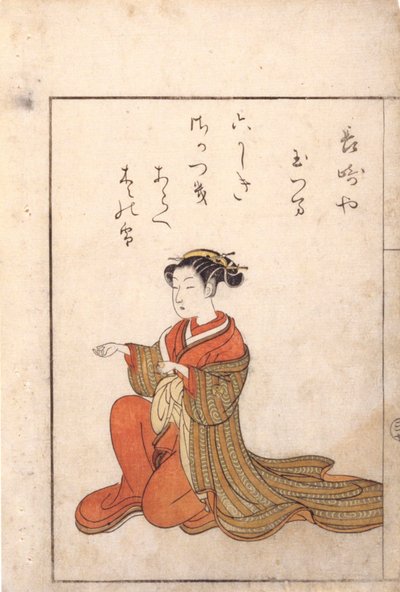 Térdelő nő alkotó: Suzuki Harunobu