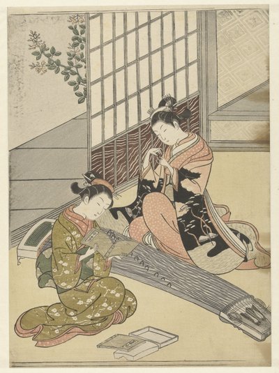 Ülő libák a koto hidaknál Nyolc szalonarc (sorozat címe) Zashiki hakkei (sorozat címe) alkotó: Suzuki Harunobu
