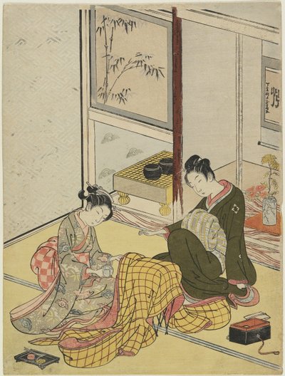 A köntös illatosítása a Négy elegáns időtöltés mitájaként, 1767 ősz (színes fametszet) alkotó: Suzuki Harunobu