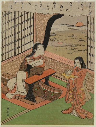 Kakinomoto Hitomaro verse alkotó: Suzuki Harunobu