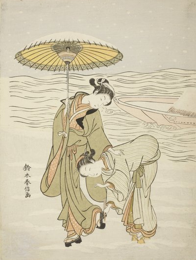 A hó eldugult Geta, 1767-68 körül alkotó: Suzuki Harunobu