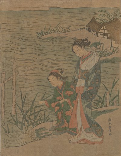 Két fiatal hölgy a parton, kb. 1768., kb. 1768. alkotó: Suzuki Harunobu