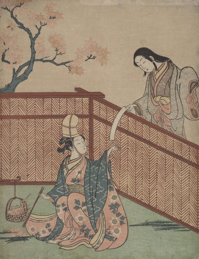 A szaké felmelegítése a Maple Leaf Fire által. alkotó: Suzuki Harunobu