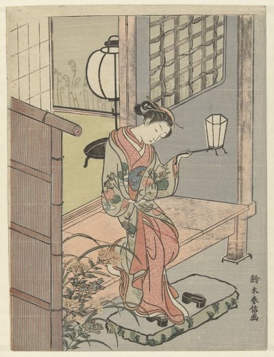 Fiatal nő lámpással Fiatal nő lámpás alkotó: Suzuki Harunobu