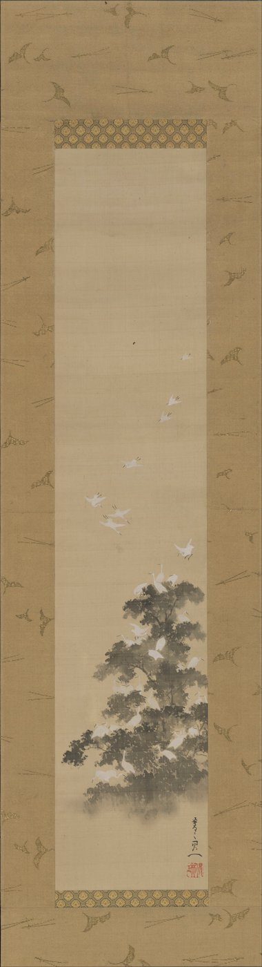 Kócsagok alkotó: Suzuki Kiitsu