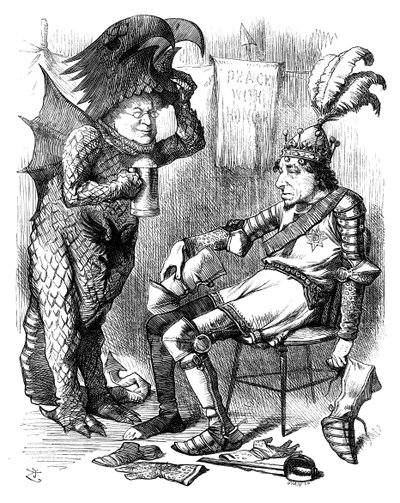 Szent György és a sárkány az előadás után, 1878. alkotó: Swain