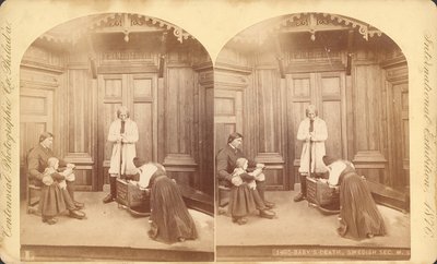 Baby Death, Svéd szekció, innen: A kiállítás címe: Jelenetek a svédek otthoni életében, #na kiállítás, Fő kiállítási épület, épület, 1876 (sztereoszkópikus nyomat) alkotó: Swedish Photographer