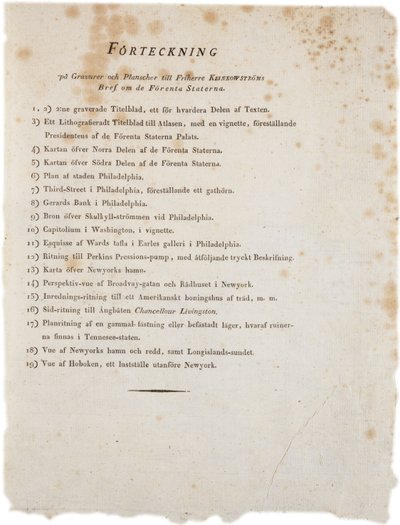 Illusztrációk listája az Egyesült Államok Klinckowstroms Atlasjából, 1824 (nyomtatott) alkotó: Swedish School