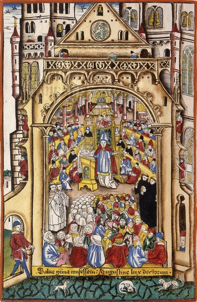Szent Ágoston prédikációja, 1494-1495 körül alkotó: Swiss School