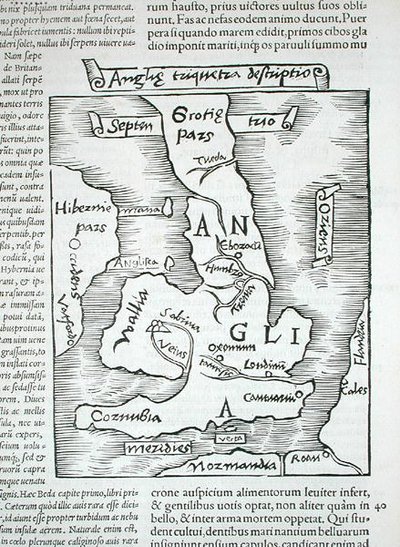 A Brit-szigetek, a dolgok „polihisztorából” a világ minden tájáról...”, Caius Julius Solinus, Bázel 1543 (fametszet) alkotó: Swiss School