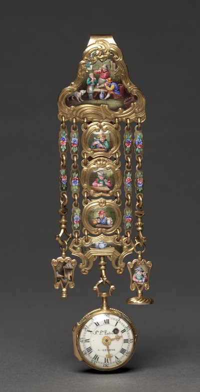 Chatelaine óra, 1800-as évek közepe (fém és zománc) alkotó: Swiss School