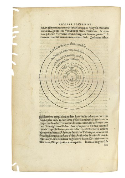 Nicolaus Copernicus "A Coelestium forradalmairól" és Georg Johan Rheticus "The Narratio Prima de Libris Revolutionum Nicolai Copernici", két mű egy kötetben, Basel, 1566-67 alkotó: Swiss School