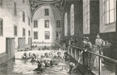 Leuk meleg gipszfürdőjében (Valais) alkotó: Swiss School
