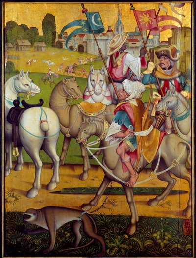 A máguskirályok lovaglása A svájci iskola festménye. 1460 kb. Dijon, Szépművészeti Múzeum alkotó: Swiss School