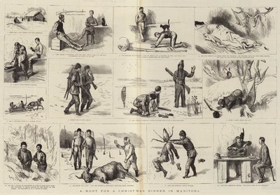 Vadászat egy karácsonyi vacsorára Manitobában alkotó: Sydney Prior Hall
