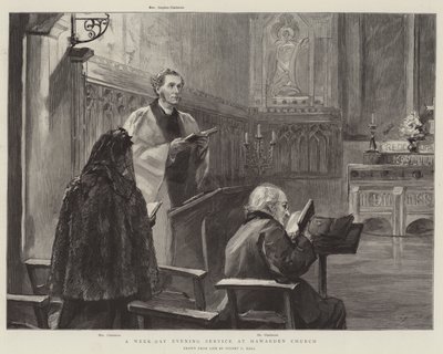 Heti napos esti istentisztelet a Hawarden templomban alkotó: Sydney Prior Hall