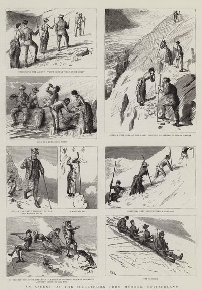 A Schilthorn felemelkedése Murrenből, Svájcból alkotó: Sydney Prior Hall