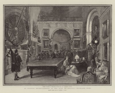 Egy esti szórakozás Argyll hercegének felföldi otthonában alkotó: Sydney Prior Hall