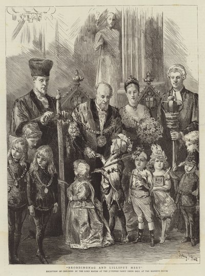 Brobdingnag és Lilliput találkozása alkotó: Sydney Prior Hall