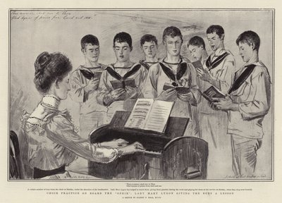 Kórusgyakorlat az Ophir fedélzetén, Lady Mary Lygon leckét ad a fiúknak alkotó: Sydney Prior Hall