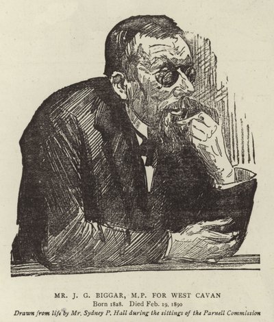 J G Biggar úr, a West Cavan képviselője alkotó: Sydney Prior Hall