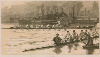 Egy oxfordi és cambridge-i hajóverseny emlékei: a rajtnál - peeling alkotó: Sydney Prior Hall