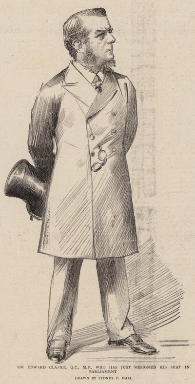 Sir Edward Clarke, QC, parlamenti képviselő, aki most mondott le parlamenti mandátumáról. alkotó: Sydney Prior Hall