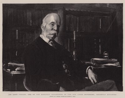 Sir John Furley, a Vöröskereszt Mozgalom egyik legkorábbi szervezője nemrég lovaggá ütött alkotó: Sydney Prior Hall