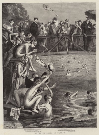 Úszóversenyek Harrowban alkotó: Sydney Prior Hall