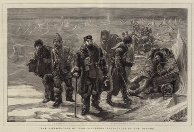 A haditudósítók nehézségei, átkelés a Dunán alkotó: Sydney Prior Hall