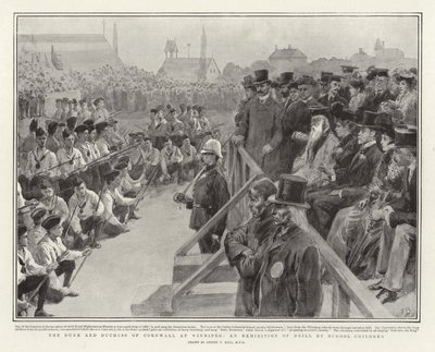 Cornwall hercege és hercegnéje Winnipegben, iskolás gyerekek fúróinak kiállítása alkotó: Sydney Prior Hall