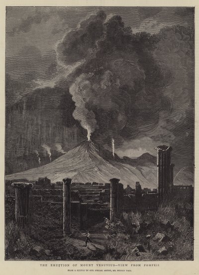 A Vezúv kitörése, Pompeji látképe alkotó: Sydney Prior Hall